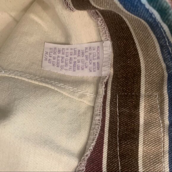 1990s skirt Sz Medium striped wrap denim - Picture 8 of 8